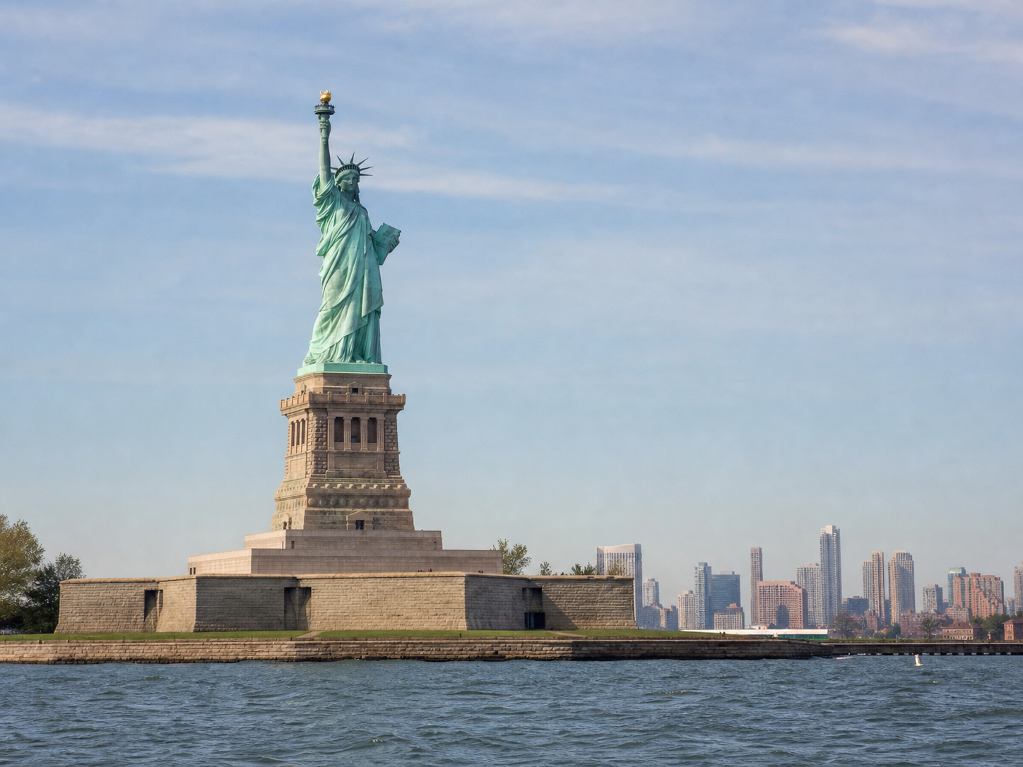 Statue of Liberty seen from New York Harbor